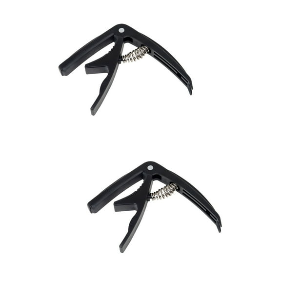 FENGGUIQU Guitar Capo, Black Metal ABS, Easy One-Hand Clamping, Folk and Country, Acoustic and Electric 2Pcs