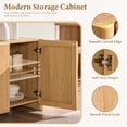 thumbnail image 3 of Aitjunz 66" Buffet Cabinet with Storage, Modern Sideboard w/Curved Edges & Adjustable Shelves, Natural, 3 of 7