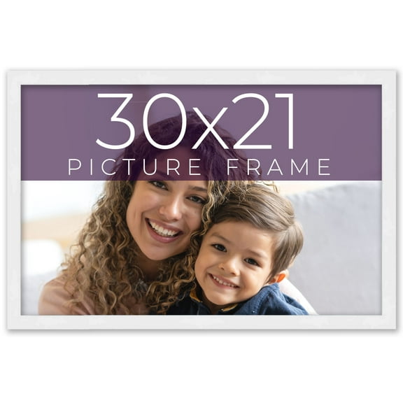 30x21 Frame White Real Wood Picture Frame Width 0.75 inches | Interior Frame Depth 0.5 inches |