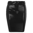 thumbnail image 4 of Women Leather Skirt Mini High Waist Casual Zip Pu Slim Pencil Plus Size Vacation Holiday Female Dailywear, 4 of 7