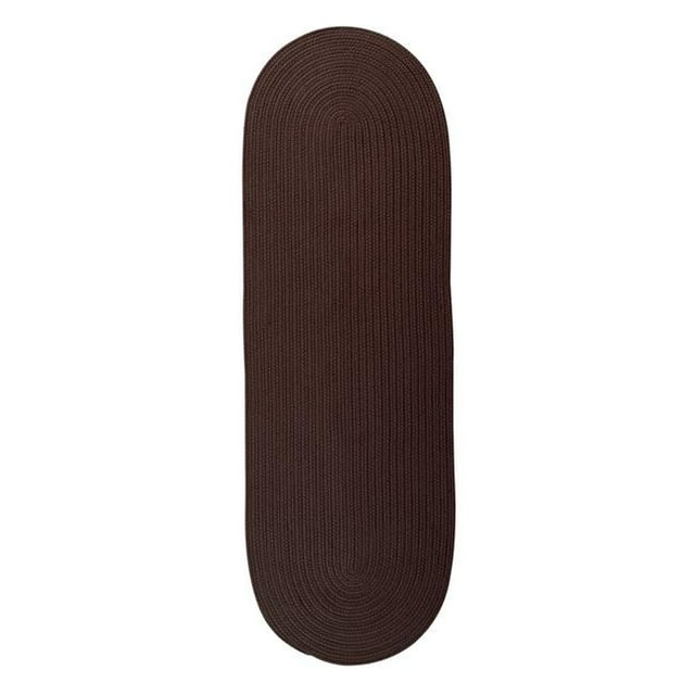 Colonial Mills Rug RV84R028X168 Reversible Flat-Braid Oval Braided Runner Earth Brown - 2 ft. 4 in. x 14 ft.