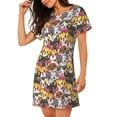 thumbnail image 2 of Daiia Cute Cat Cartoon Print Women's Nightshirt Soft Nightgowns for Women Short Sleeve dress Short-sleeved Sleepwear, 2 of 6