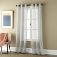 thumbnail image 2 of Lanco Stanley Sheer Window Curtain Panel with Grommet Top, White Black, 37 x 84" (Set of 2), 2 of 5