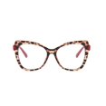 thumbnail image 3 of Lunettes Oeil de Chat Mode Légères Imprimé Léopard Vintage Style Oeil Lumière Bleue Sans Maquillage Grande Monture Lunettes Street Snap Jambe Rouge, 3 of 9