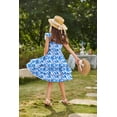 thumbnail image 4 of Arshiner Girls Spring Floral Dress Girls Flutter Sleeve Summer Dress 10-12 Years, 4 of 6
