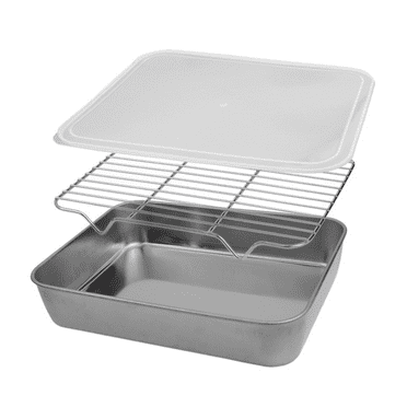Baking Sheet with Rack Set, Stainless Steel Cookie Sheet Baking Pan Tray with Cooling Rack, 12.4x9.6x2inch, Non Toxic & Heavy Duty & Easy Clean