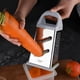 thumbnail image 5 of Rallador y cortador de verduras 4 en 1 de acero inoxidable | Rallador de queso con 4 cuchillas | Rallador de cocina apto para lavavajillas para verduras, jengibre y queso | Incluye 1 rallador, 5 of 8