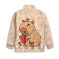 thumbnail image 5 of Uorisanigo Girls Half Zip Cropped Pullover Sweatshirt Oversized Strawberry Capybara Long Sleeve Lapel Zipper Sweatshirts Drop Shoulder Pullover Top Jackets Athletic Outerwear, 5 of 7
