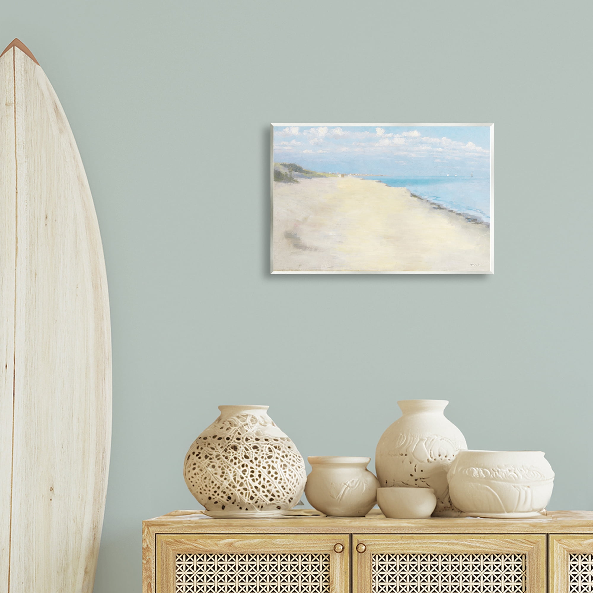 Stupell Industries Solemn Beach Tide Landscape & Nature Painting Unframed Art Print Wall Art, 19 x 13