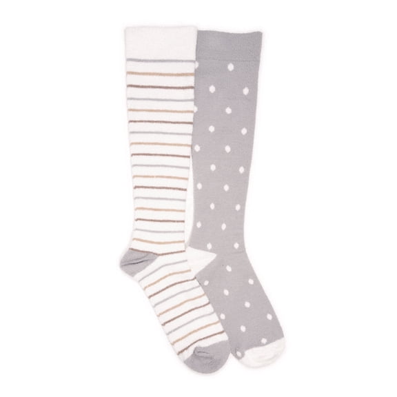 MUK LUKS Women's Women's 2 Pack Knee High Compression Cozy Socks