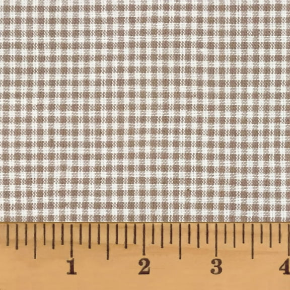 JCS Oatmeal 2 Taupe Plaid Homespun Cotton Fabric Sold by the Yard