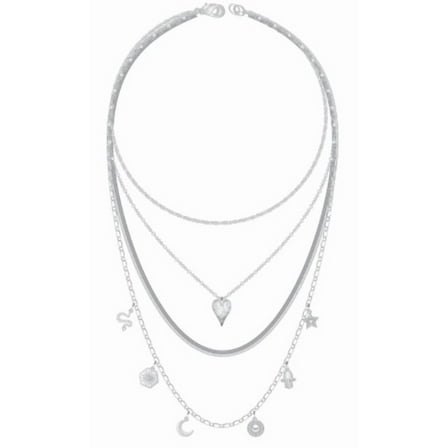 No Boundaries Silvertone Necklace Set, 4 Pieces