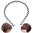 thumbnail image 3 of Banda para el cabello de metal para hombres y mujeres, bandas para el cabello onduladas unisex para hombres, aro para el cabello de moda para niños, diadema con peine, diadema en espiral neg, 3 of 5