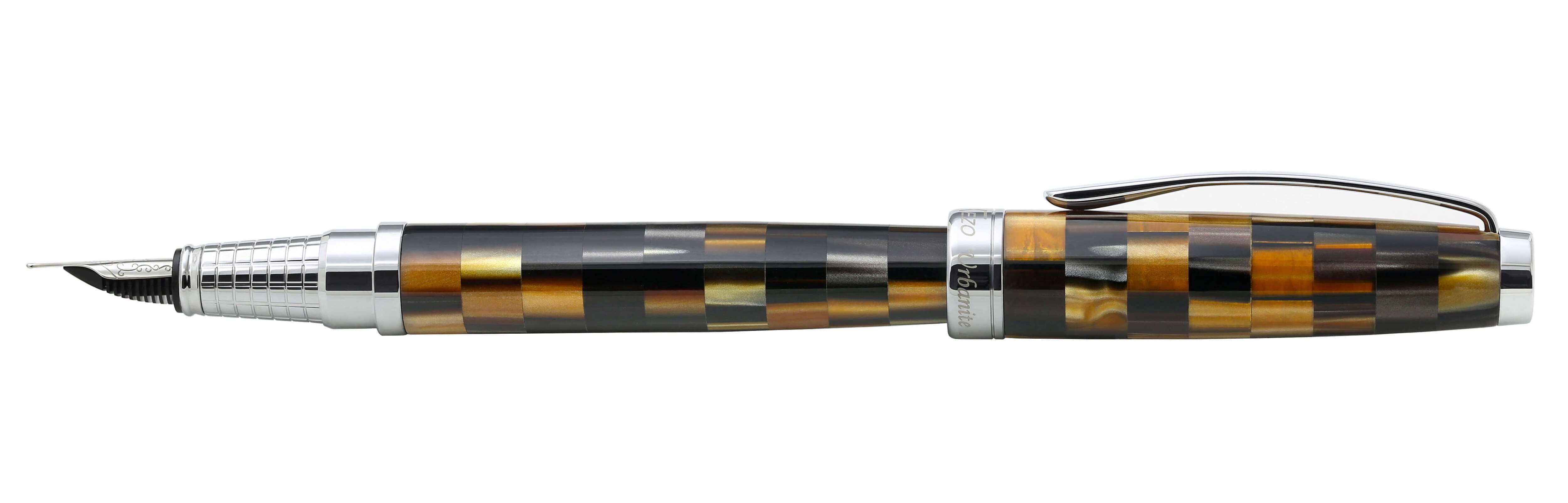 Xezo Urbanite I Acrylic  Brass Fountain Pen (Medium Nib) - Woody Brown