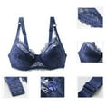 thumbnail image 3 of Women's Lace Bra Sheer Balconette Underwire Unlined Everyday Bras Lingerie Push Up Plus Size Bras with Adjustable Shoulder Strap Large Size, 3 of 4