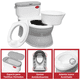 thumbnail image 5 of Baño Entrenador para Niños con Sonido de Agua Asiento Acolchado Antideslizante Soporte para Papel Higiénico - Gris, 5 of 8