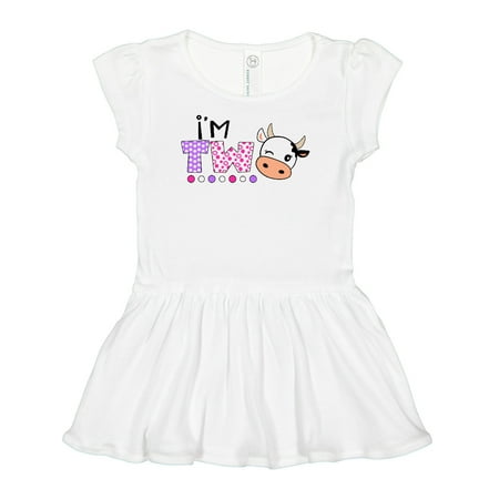 

Inktastic I m 2 Cute Cow and Polka Dots Gift Baby Girl Dress