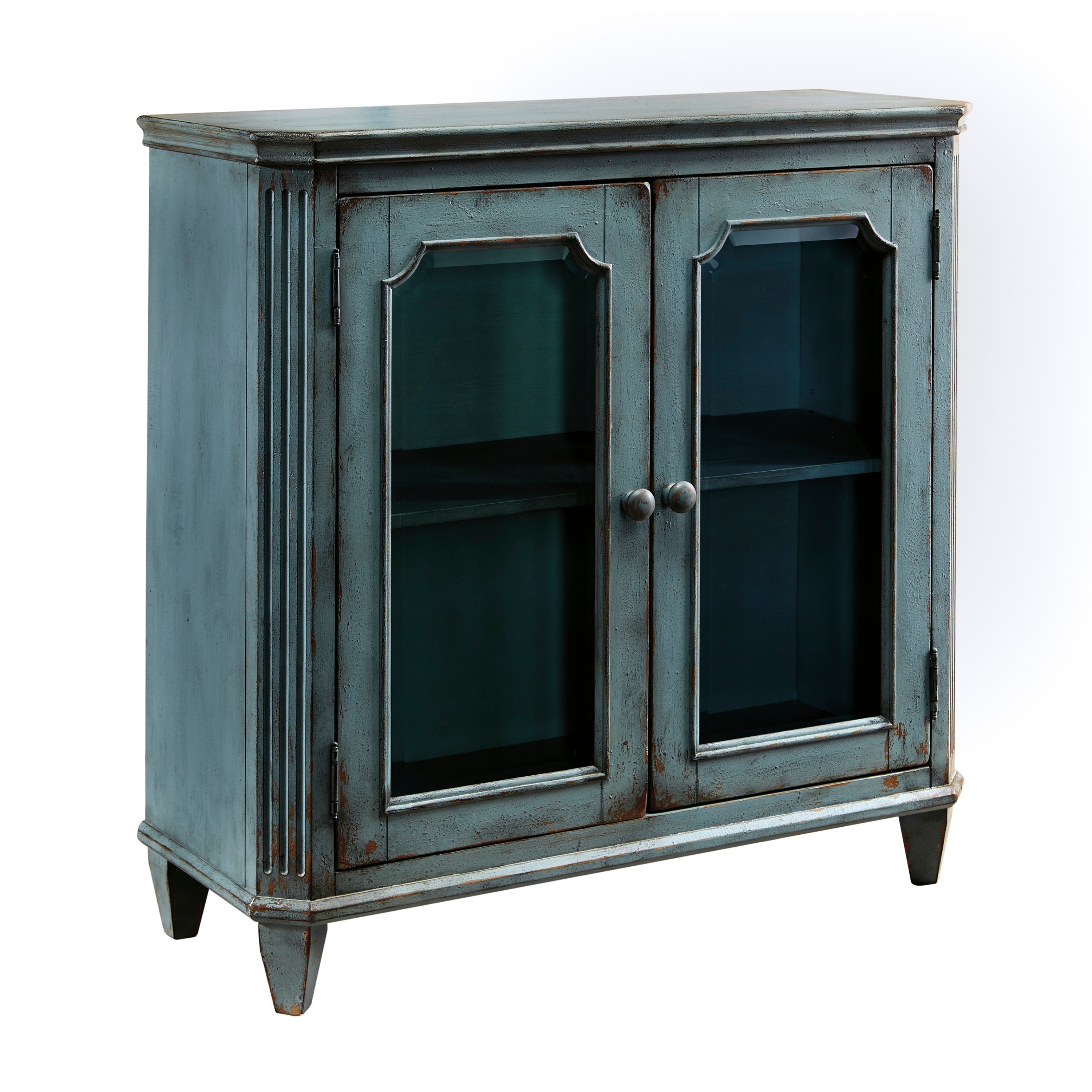 Ashley Furniture Mirimyn Antique Teal Accent Cabinet With 2 Framed