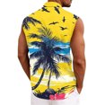 thumbnail image 6 of longantii Men's Casual Button Down Shirts Floral Sleeveless Hawaiian Shirt Tropical Holiday Beach Shirts 2026 Summer Casual Vacation Blouse Sky Blue 3XL, 6 of 6