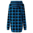 thumbnail image 5 of Frontwalk Ladies Sweatshirt Dress Plaid Hooded Dresses Long Sleeve Pullover Hoodie Fall Loose Midi Blue L, 5 of 6
