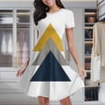 thumbnail image 2 of Abstract Triangles Geometric Art Print Women's Classic Swing Skater Dress Casual Work Party Cocktail Dresses, 2 of 6