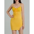 thumbnail image 5 of Michellecmm  Women Mini Cami Dress Sleeveless Open Back Split Hem Lace Trim Dress, 5 of 9
