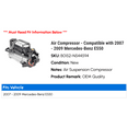thumbnail image 2 of Air Compressor - Compatible with 2007 - 2009 Mercedes-Benz E550 2008, 2 of 3