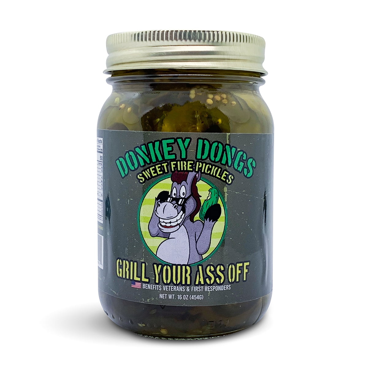 Donkey Dongs - Delicious Sweet Heat Pickles - BBQ Gift - Condiment - Great For Burgers - Homemade Pickle - Jalapeño - Gift For Him - Humor