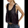 thumbnail image 3 of Camiseta Sin Mangas con Ribete de Encaje para Mujer, Estilo Y2K, con Lazo Frontal, Semitransparente, , Sin Mangas, con Cuello Redondo y Holgada. Negro S, 3 of 7