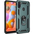 thumbnail image 2 of Samsung A11 Case,Galaxy A11 Case, Military Grade Heavy Duty  Protection Phone Case Cover with HD Screen Protector Magnetic Ring Kickstand for Samsung Galaxy A11 (Dark Green), 2 of 10