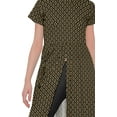 thumbnail image 4 of Moomaya Printed Short Sleeve Front Slit Tunic Dresses For Women Indian Clothing, 4 of 5