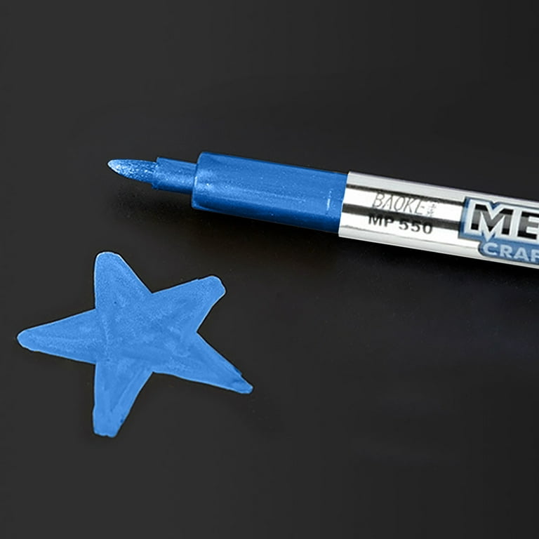 iOPQO Pen Metallic Marker Pens Gold And Silver Metallic Permanent Markers  For DIY Scrapboo MP550 Metal Color Craft Pen Blue 