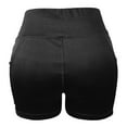 thumbnail image 5 of POTETI High Waisted Biker Shorts for Women Running Women's Shorts Black High Stretch Yoga Slim Athletic Solid Shorts, 5 of 7