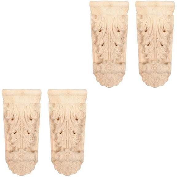 MLINS  Set of 2 Plaster Corner Corbel Wooden Shelf Brackets Roman Column
