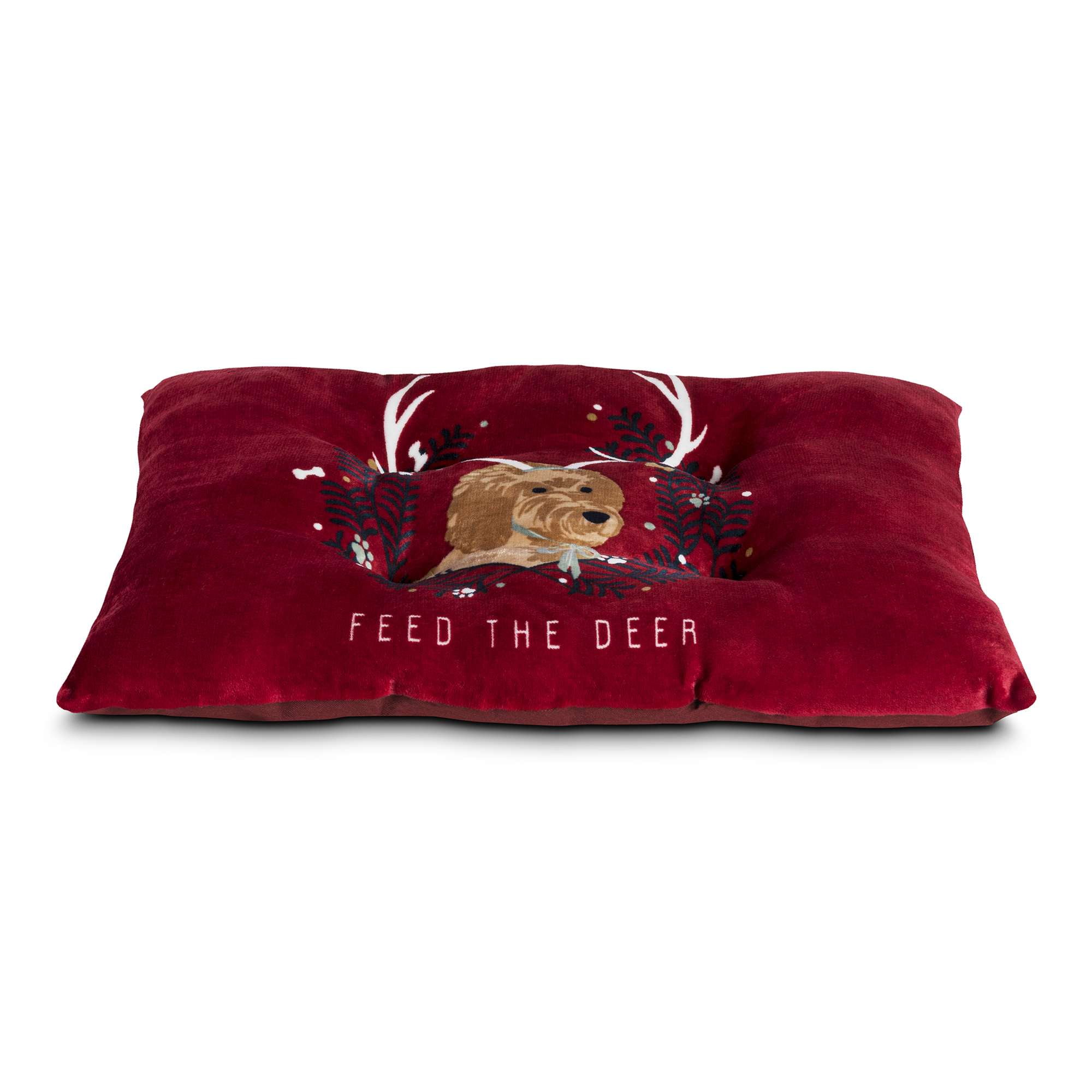 (2 pack) Vibrant Life Dog Bed, Plush Tufted Deer Print, Medium