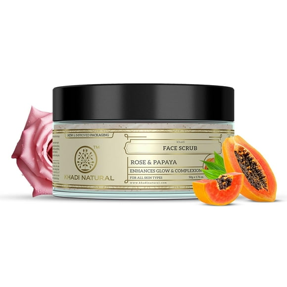 Khadi Exfoliant pour le Visage Naturel à la Rose et à la Papaye 50 g