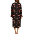 thumbnail image 3 of FOR U DESIGNS Cherry Print House Dresses for Women Comfortable Long Sleeve Night Shirts Soft Duster Lounger Robe with Pockets,Sleep Dress with Zipper, S, 3 of 8