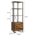 thumbnail image 2 of Maritcute 4 Tier Bookshelf with Storage Drawers,70.8 Inch Tall Industrial Book Shelf with Open Display Shelves,4 Shelf Bookcase with Metal Frame for Living Room, Bedroom,Office-Vintage, 2 of 9