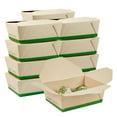 thumbnail image 2 of Sustain 45 oz Rectangle Bamboo Paper #8 Bio Box Take Out Container - with PLA Lining, Compostable - 6 3/4" x 5 1/2" x 2 1/2" - 50 count box, 2 of 11