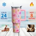 thumbnail image 2 of Valentine''s Day Gifts 40 Oz Tumbler with Handle and Straw, Pastel Hearts Stainless Steel Double Walled Vacuum Insulated Cup, Cute Anniversary Wedding Birthday Gifts for Women Girls (1 PC), 2 of 9