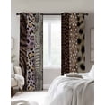 thumbnail image 4 of Animals Printed Striped Blackout Curtains for Bedroom Living Room Darkening Curtains 54 Inch Long Country Leopard Zebra Textured Short Curtain for Small Window Treatment Grommet Drapes 52"x54"x2, 4 of 9