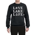 thumbnail image 2 of Wild Bobby, Anchor Wheels Love Lake Life, Unisex Crewneck Graphic Sweatshirt, Black, Small, 2 of 4