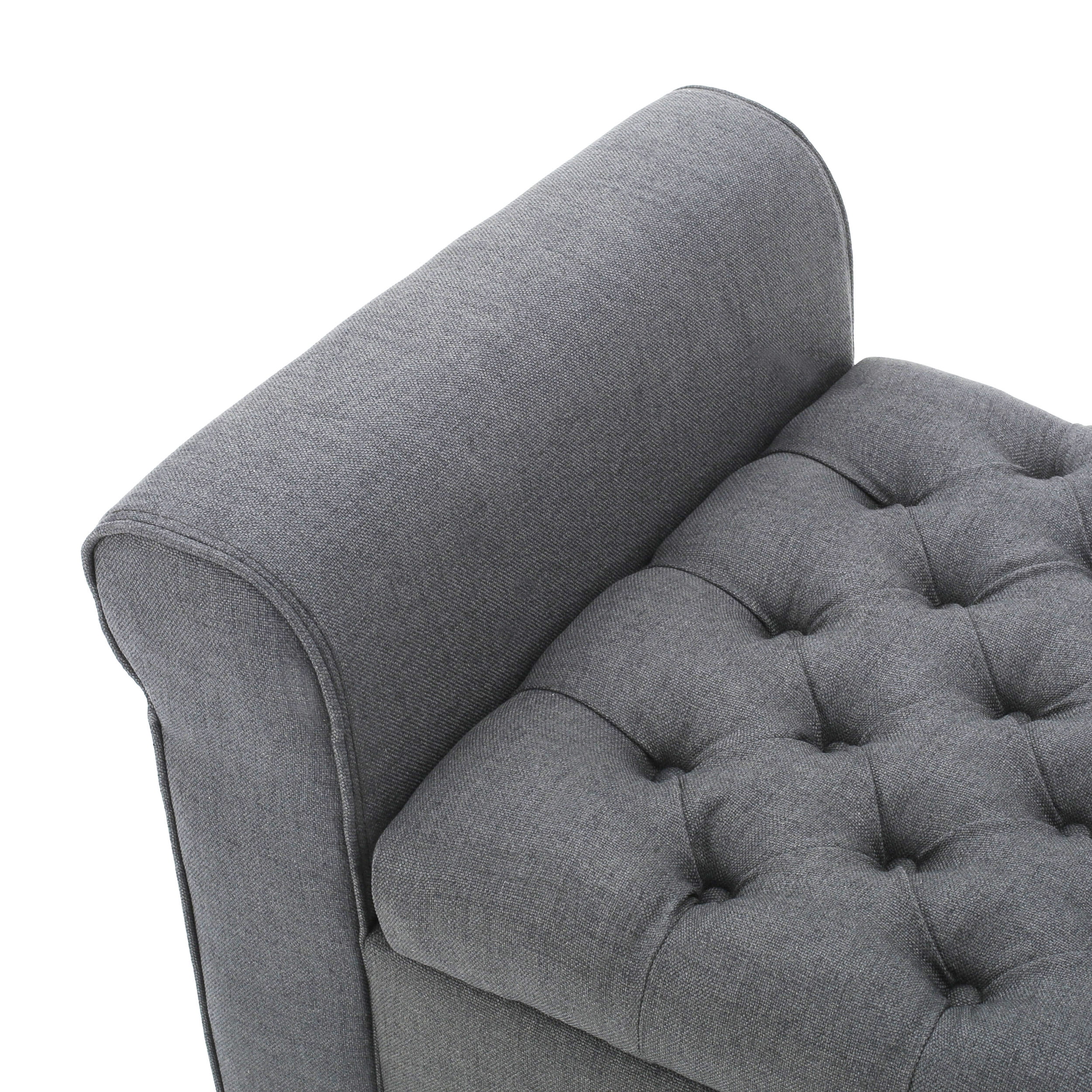 Euroco 50" Fabric Armed Storage Bench, Modern Upholstered Padded Storage Bench for Entryway Bed Foot Entryway, Gray