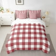 thumbnail image 2 of Erosebridal Abstract Grid Bedding Queen Size,Geometric Buffalo Comforter Sets with Sheets,Red White Bedding Sets Queen Size,Ultra Soft Plaid Bedroom Decorative,7 Pieces, 2 of 6