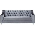 thumbnail image 3 of Posh Living SA03-02GR-UE Jackson Velvet Modern Contemporary Button Tufted Lucite Acrylic Legs Sofa, Grey - 34.5 x 35 x 83.5 in., 3 of 8