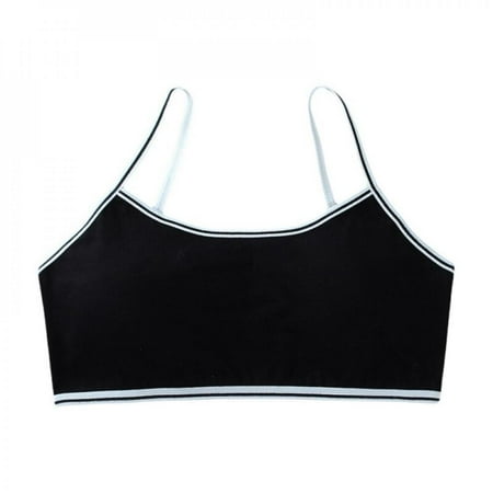 

Final Clear Out! Teen Girls Cotton Training Bra Seamless Padded Bralette Spaghetti Crop Bra Breathable Big Girls Sports Bra Stretch Cami Bralette