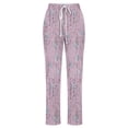 thumbnail image 3 of Mefallenssiah Mode Femmes Pantalon Décontracté Imprimé Floral Élastique Ample Jambe Large Droite, 3 of 4