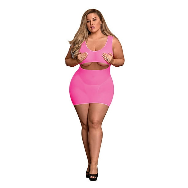 Pink Underboob Dress & Crotchless G-String in OSXL 
