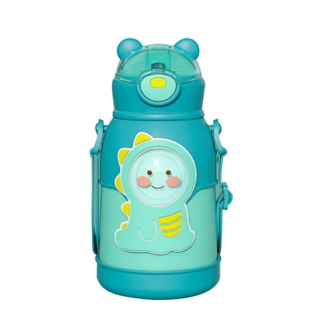 

Children Straw Cups Thermos Cup Adjustable Carrying Strap Kids 3D Cartoon Outdoor Travel 500ml Leakproof Portable Water Bottle 316 Steel Stainless