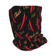 thumbnail image 2 of Pofeuu Hot Chili Print Multifunction Beanie Hat for Men Women Fashion Scarf Soft Stretch Skull Cap, 2 of 8